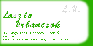 laszlo urbancsok business card