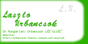 laszlo urbancsok business card